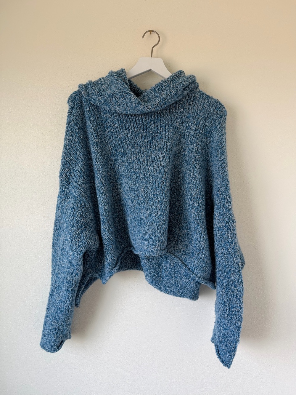 Blue Free People Cowl Neck Sweater Size Medium